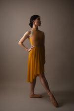 Load image into Gallery viewer, (S) Antoine Hi-Lo Skirt - Mustard Yellow Mesh
