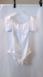 Load image into Gallery viewer, [PS] Eileen Puff Sleeve Ballet Leotard - White &amp; Fairy Cloud Trim
