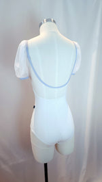 Load image into Gallery viewer, [PS] Eileen Puff Sleeve Ballet Leotard - White &amp; Fairy Cloud Trim
