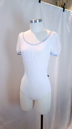 Load image into Gallery viewer, [PS] Eileen Puff Sleeve Ballet Leotard - White &amp; Fairy Cloud Trim
