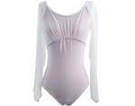 Load image into Gallery viewer, Eileen Sleeve Ballet Leotard - Dusty Pink &amp; White Mesh
