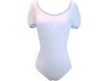 Load image into Gallery viewer, [PS] Eileen Puff Sleeve Ballet Leotard - White &amp; Fairy Cloud Trim
