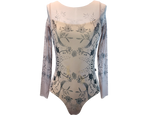 Load image into Gallery viewer, Eve Firebird Print Mesh Sleeve Clasp Ballet Leotard - Ethereal Nude
