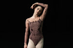 Load image into Gallery viewer, Eve Firebird Print Mesh Sleeve Clasp Ballet Leotard - Clay Red
