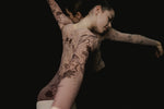 Load image into Gallery viewer, Eve Firebird Print Mesh Sleeve Clasp Ballet Leotard - Clay Red
