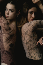 Load image into Gallery viewer, Eve Firebird Print Mesh Sleeve Clasp Ballet Leotard - Clay Red
