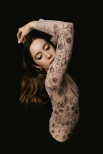 Load image into Gallery viewer, Eve Firebird Print Mesh Sleeve Clasp Ballet Leotard - Ethereal Nude
