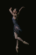 Load image into Gallery viewer, Falling Flowers Print Isabelle Trim Ballet Leotard - Blue
