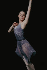 Load image into Gallery viewer, Falling Flowers Print Isabelle Trim Ballet Leotard - Blue
