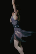 Load image into Gallery viewer, Falling Flowers Print Isabelle Trim Ballet Leotard - Blue

