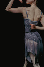 Load image into Gallery viewer, Falling Flowers Print Isabelle Trim Ballet Leotard - Blue
