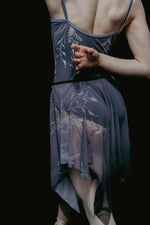 Load image into Gallery viewer, Falling Flowers Print Isabelle Trim Ballet Leotard - Blue
