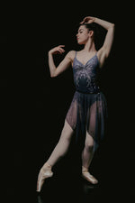 Load image into Gallery viewer, Falling Flowers Print Isabelle Trim Ballet Leotard - Blue
