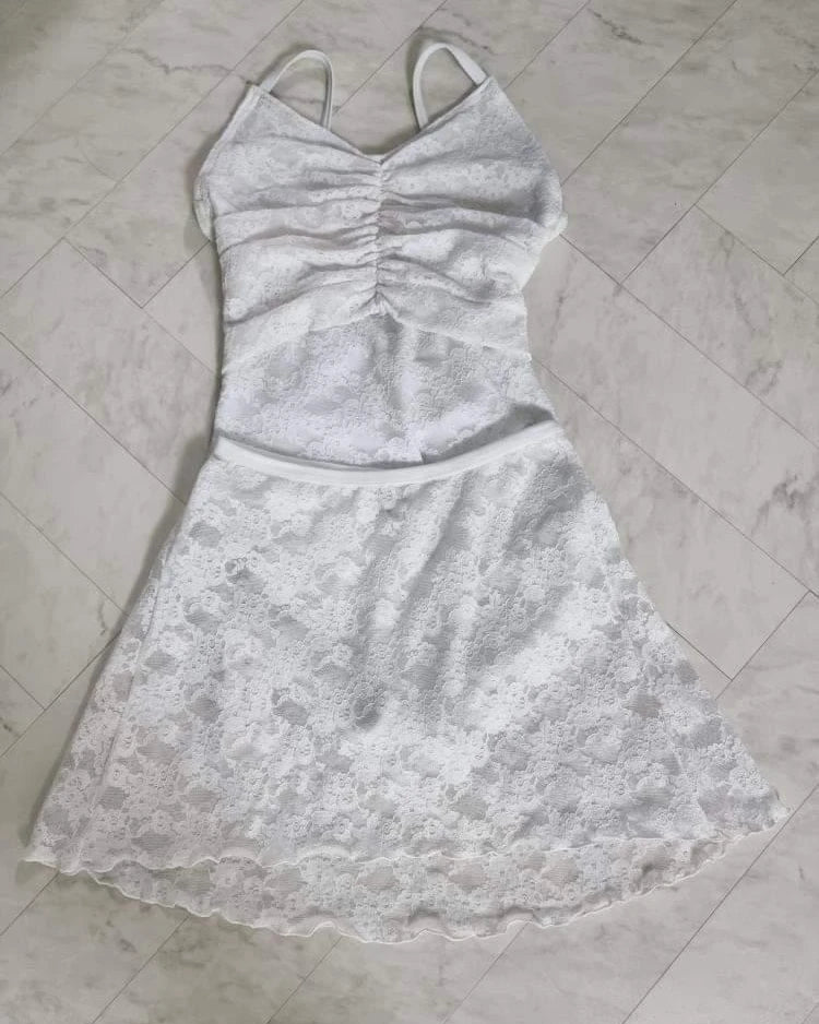 wedding ballet leotard, custom lace skirt