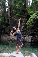 Load image into Gallery viewer, Falling Flowers Print Isabelle Trim Ballet Leotard - Blue
