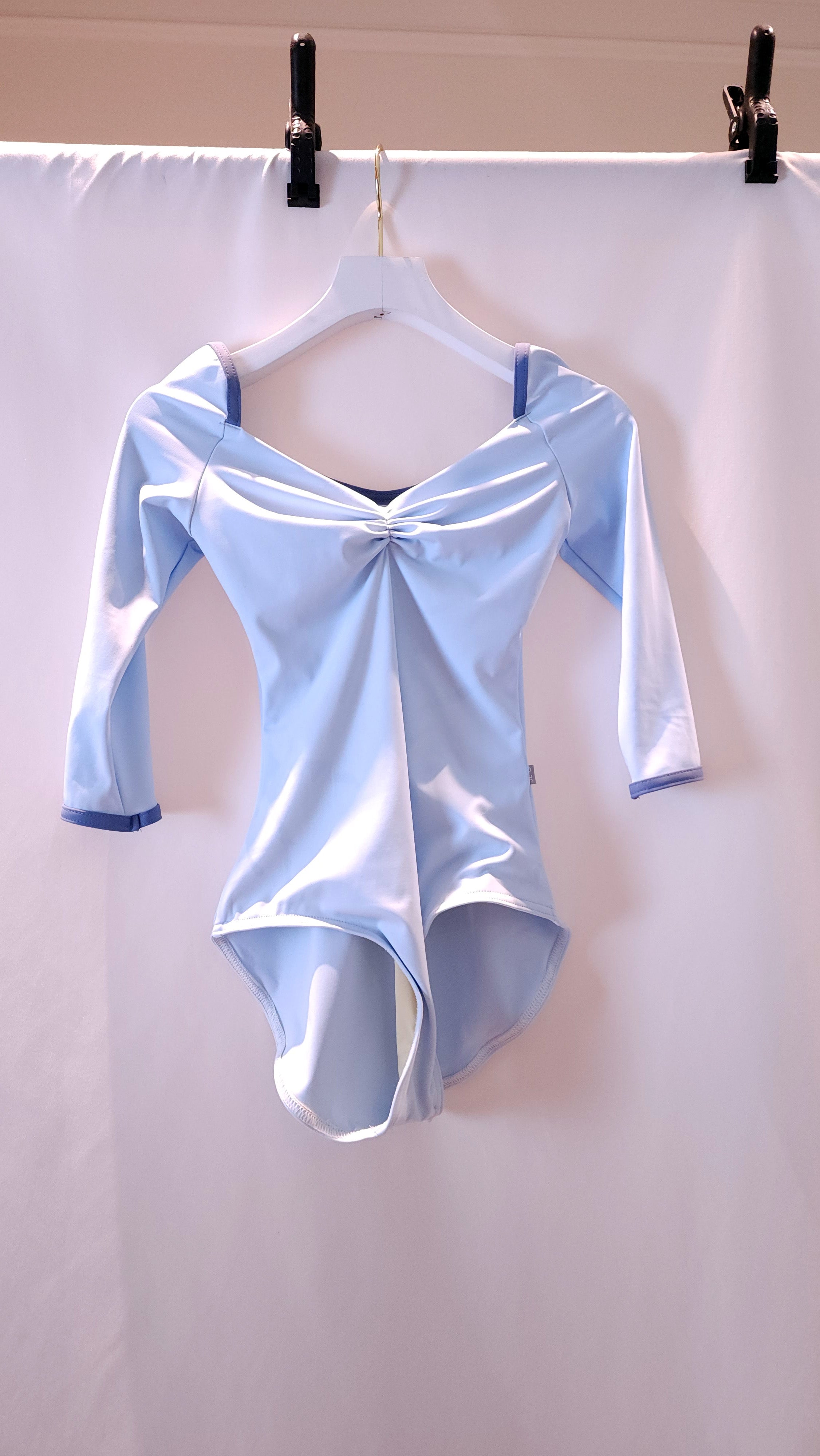 [PS] Isabelle Half Trim Sleeve Ballet Leotard - Baby Blue