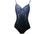 Load image into Gallery viewer, Falling Flowers Print Isabelle Trim Ballet Leotard - Blue
