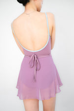 将图片加载到图库查看器，Florence 裙子 - 淡紫色粉色和草莓奶油色饰边（S/M）
