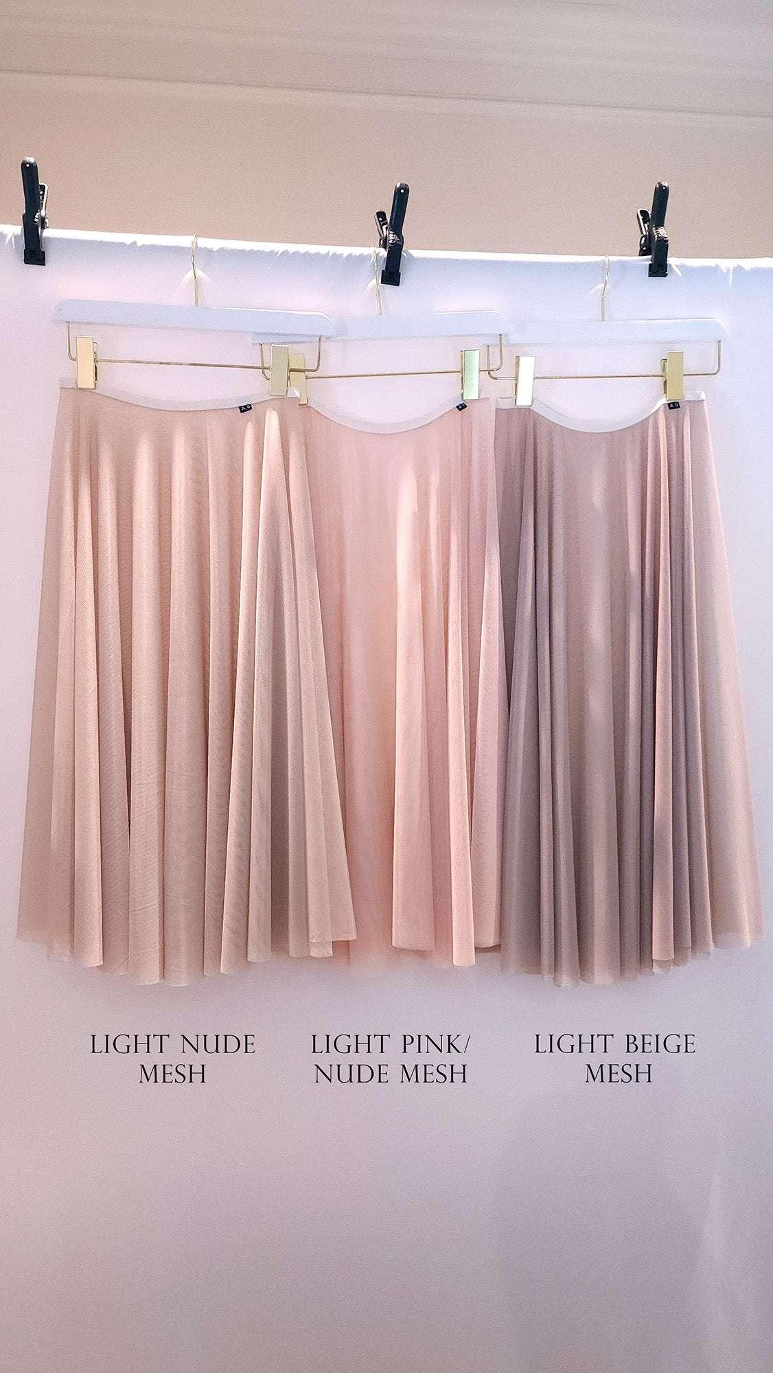 [RS] Lina 28" Rehearsal Skirt - [O/S] Light Pink/Nude Mesh