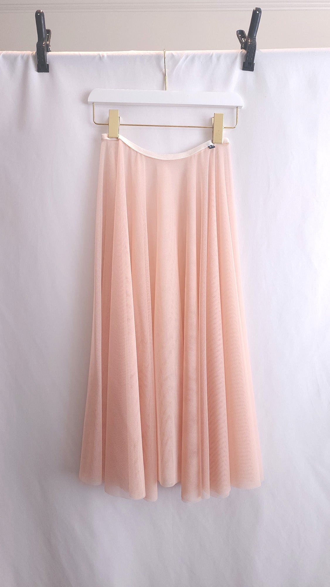 [RS] Lina 28" Rehearsal Skirt - [O/S] Light Pink/Nude Mesh