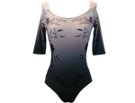 Load image into Gallery viewer, Underwater Flower Ombre Print Kai Half Trim Sleeve Ballet Leotard
