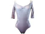 Load image into Gallery viewer, Underwater Flower Ombre Print Kai Half Trim Sleeve Ballet Leotard - Pink/White
