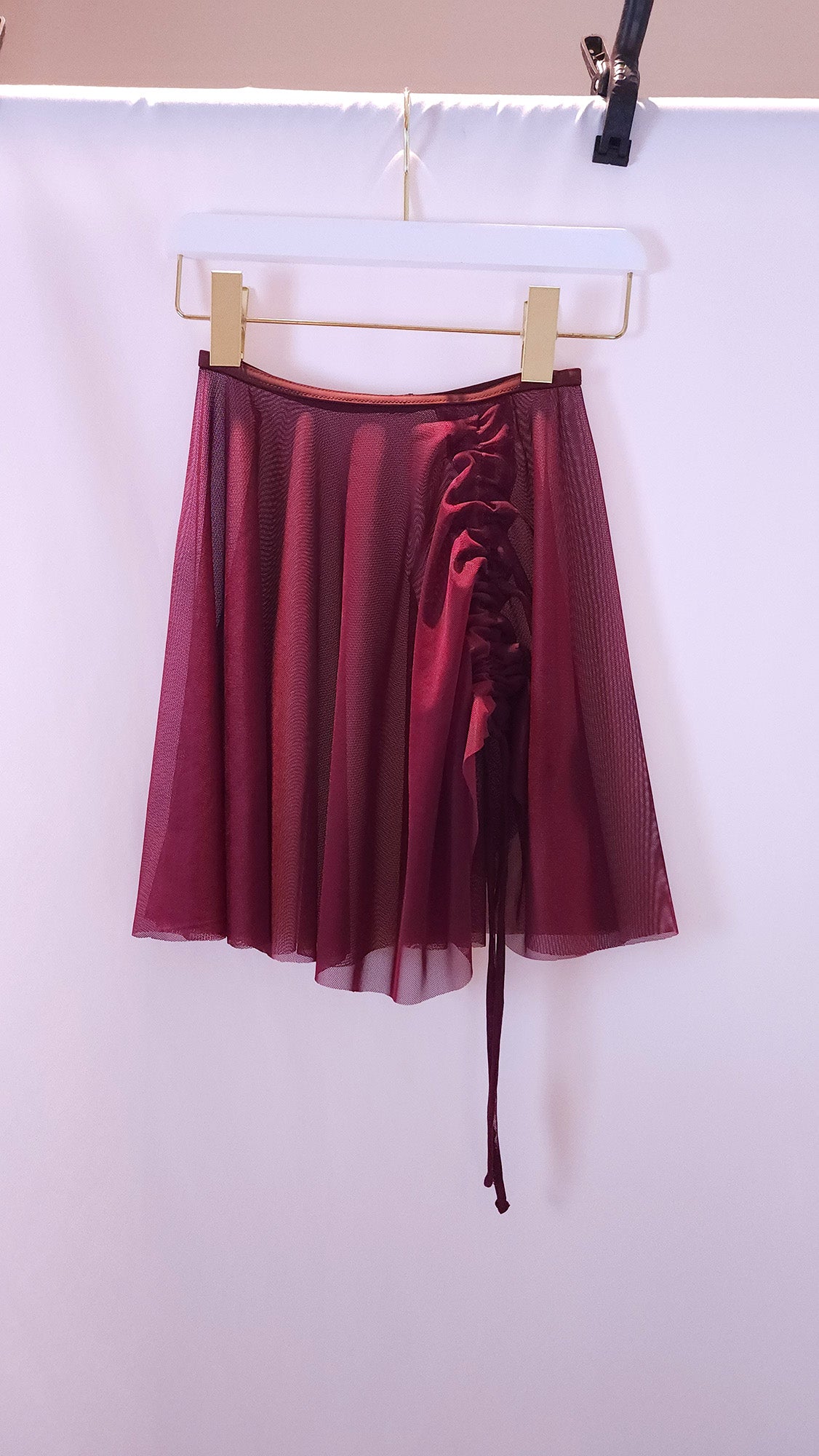 [RS] Chelsea Gathered Skirt - [O/S] Burgundy Mesh