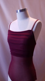 Load image into Gallery viewer, Michele Mesh Overlay Ballet Leotard - Bordeaux Mesh
