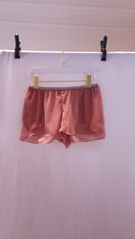 Load image into Gallery viewer, (S) Chiffon Shorts - Terra Rose &amp; Taupe Trim
