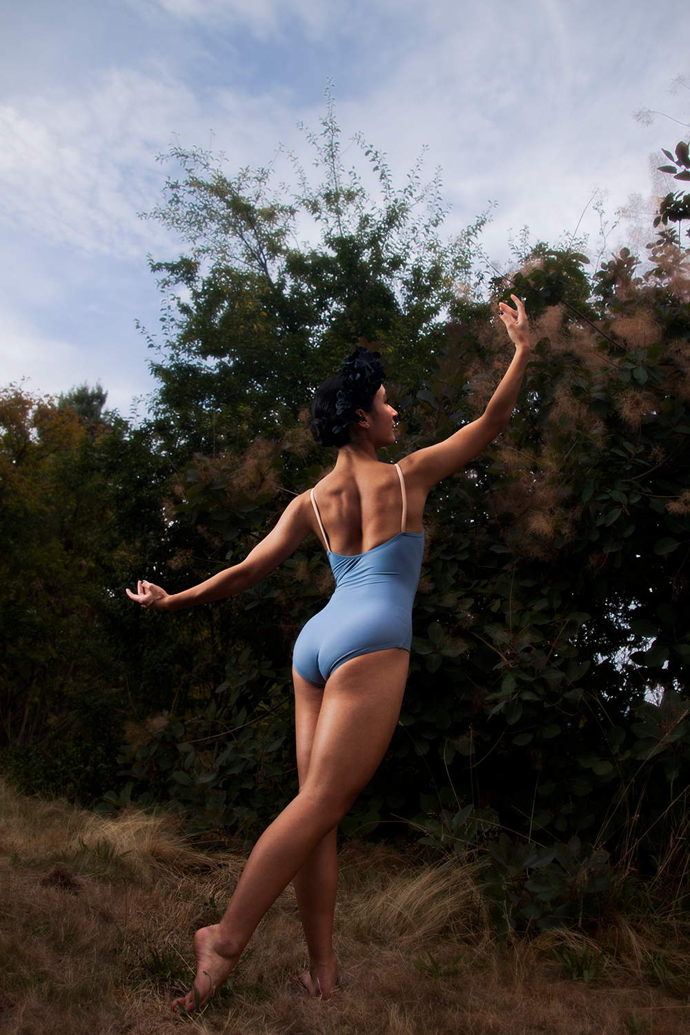 [PS] Isabelle Pinch-Front Ballet Leotard - Slate Blue